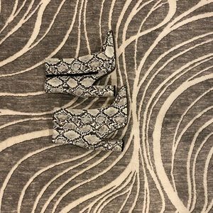 Faux snake skin booties